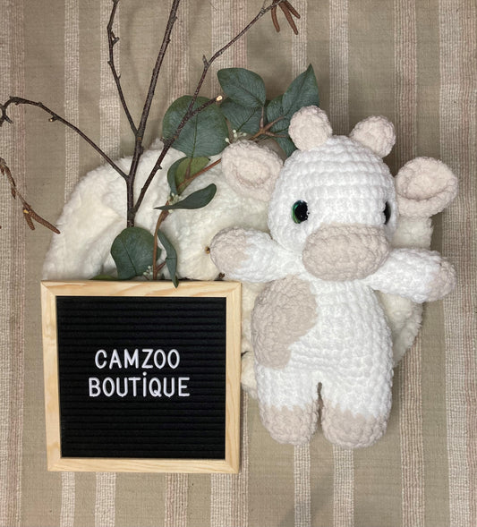 Amigurumi vache blanche et beige